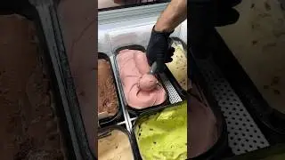 Satisfying Strawberry Ice Cream Scoop #dessertlovers #gelato #perfection #relaxingvideo #tasty
