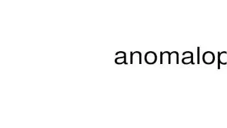 How to pronounce anomalopteryx
