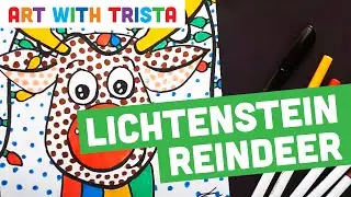Roy Lichtenstein Inspired Reindeer Holiday Art Tutorial - Art With Trista