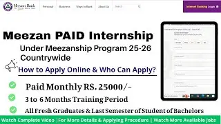 Meezan Bank Offering Paid Internship Under Meezanship Program 2025-2026 | Batch 06