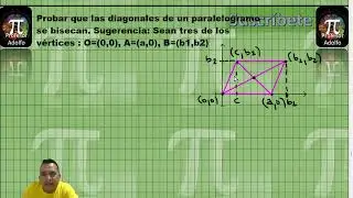 Demostración de las diagonales de un paralelogramo se bisecan