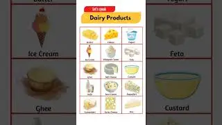 Dairy Products Name in English | Milk Products Name 🥛 #shorts