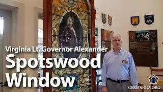 Virginia Lt. Gov. Alexander Spotswood stain-glass window at the Fort Germanna Visitor Center
