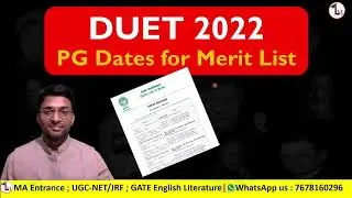 DUET PG 2022 Merit List Dates out | Delhi University Post Graduate Admissions 2022