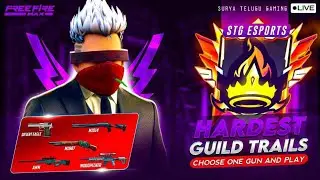 MAD REACTIONS +GUILD TRAILS|| FREE FIRE LIVE IN TELUGU || SURYA TELUGU GAMING is Live Now