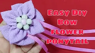 DIY/Bow Flower ponytail/How to make a bow ponytsil easy/tipid tips/ponytail tutorial