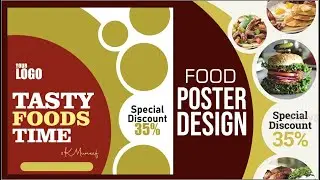Food Poster Design || Design Fast Food Poster in Corel Draw || Shaikh Muneef