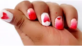 Heart #gradient #gradientnails #2shadenailart #trending #nailart #tutorial #shortnails #latest #nail