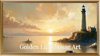 Lighthouse Painting with Calming Piano Music | Peaceful Art Screensaver | 4K Frame TV Art