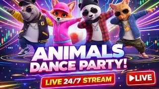 🔴 LIVE: AI Animal Dance Party 🐶🐱🦊🔥 | Nonstop Neon Loop | 24/7 Fun