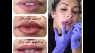 Lips tutorial tattoo- Tattooing my own lips 💋