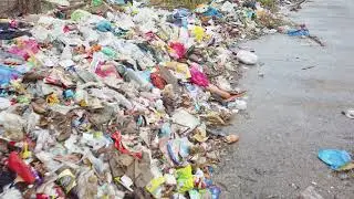 Uncollected Garbage on the Street. Free Stock Footage. 4K