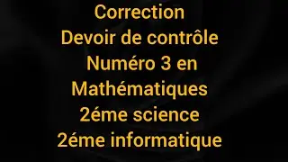 2éme science & informatique correction de devoir de contrôle numéro 3 suite arithmétique homothétie