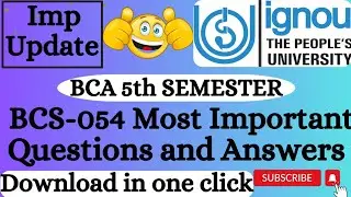 BCS-054 | Important Questions with Answer | Computer Oriented Numerical Techniques  | BCA | IGNOU.