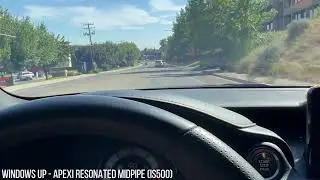 Lexus IS500 -  Apexi resonated midpipe - windows up vs windows down
