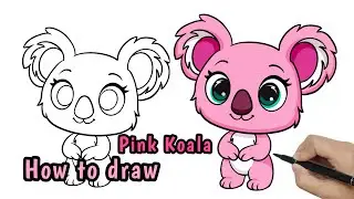 How to Draw pink koala from My Littlest Pet Shop Step by Step