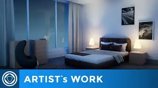Evening bedroom fly-through animation