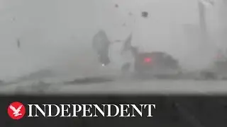 Moment Florida tornado flips car in dramatic dashcam footage
