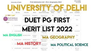 duet pg merit list 2022| du pg cutoff 2022| du pg first merit list #viral #shorts #youtube #vlog