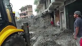 Cleanup in Melamchi after Flood