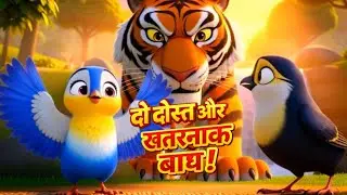 दो पक्षी और एक बाघ की दोस्ती | Two Birds & A Tiger Friendship Story | Kids Moral Story