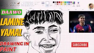 LAMINE YAMAL drawing in MS paint| lamine yamal arts #funny #art#drawing#lamineyamal#football#skills