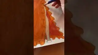 Designing an orange dress with ruffles!! #drawing #dress #design #orange #shorts #colored