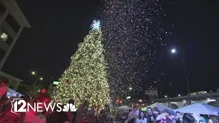 Merry Main Street Christmas tree lit in Mesa