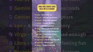 How Long Zodiac Signs Hold On to a Grudge #zodiac #astrologyposts #astro #astrohoroscope #astrology