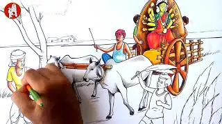 DURGA PUJA SPECIAL SCENERY WITH PASTEL COLOR || AUTUMN SEASON || DURGA PUJA || MAHALAYA ||
