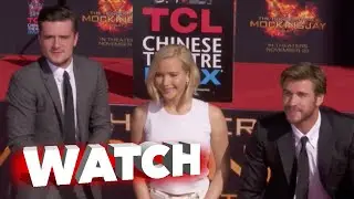 Jennifer Lawrence, Josh Hutcherson, Liam Hemsworth Hand and Foot Ceremony at the Chinese Theater