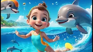 Swim Song + High Five Song! Summer &ndash; Jet Ski Dolphin Race | Fun Summer Songs for Kids | Swimming &