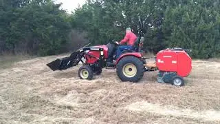 Yanmar Hay - Short Raking and Baling Video