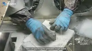 Pressing process for sintered neodymium magnets