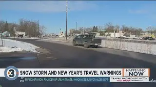 Snow storm and New Year's travel warnings