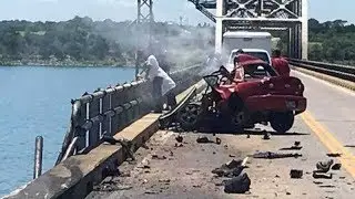 fatal bridge accident drone footage