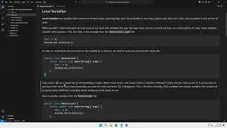 5.8 Scope and Access 1  Local Variables