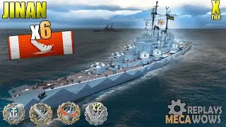 Jinan 6 Kills & 201k Damage | World of Warships Gameplay 4k