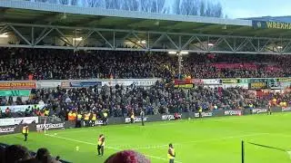 @MillwallFC fans celebrating their second goal at @WxmAFCofficial - Wrexham 0 v Millwall 2
