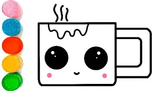 How to Draw Cute Cup For Children 😍