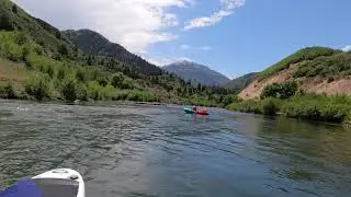 Stand Up Paddle Boarding the lower Provo River, Utah, July 2021