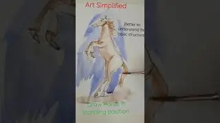Draw Horse easy in standing position. #Shorts #arts #creative Art #draw #horse #drawing #sketching
