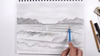 كيفية رسم البحر بالفحم