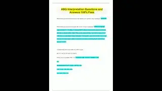 ABG Interpretation Questions and Answers 100 Pass113