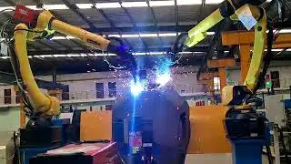 Robotic welding station for steel body of Explosion -proof car, armored vehicles