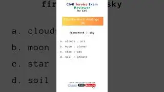 Double - Word Analogy 38 | Analogy | Civil Service Exam Reviewer  #civilserviceexam #cse2025 #cse