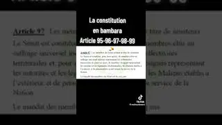 Projet de nouvelle constitution du Mali en Bambara article 95 suite-96-97-98-99