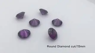 Amethyst Color Cubic Zirconia Round Diamond Cut CZ Gemstones