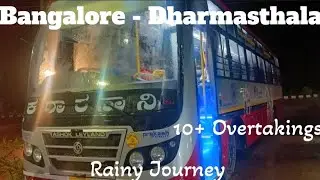 🚍 KSRTC Ashwamedha | Bangalore - Dharmasthala | Rainy Journey |10+ Overtakings #ksrtc