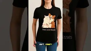 Custom Pet T-Shirt | Cute Cat & Dog Design &ndash; &ldquo;Paws and Kisses&rdquo; by BeUnikArt